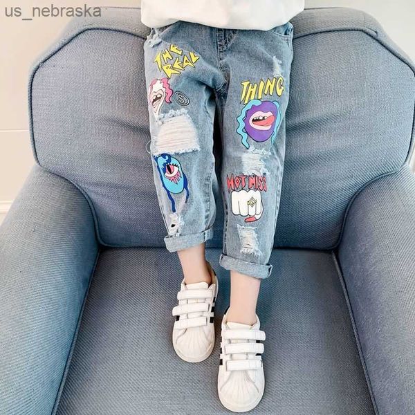 2023 fashion cartoon jeans for girls teenage children jeans elastic waist denim pants kids trousers for girls kids clothes 412t l230518, Blue
2023 fashion cartoon jeans for girls teenage children jeans elastic waist denim pants kids trousers for girls kids clothes 412t l230518, Blue