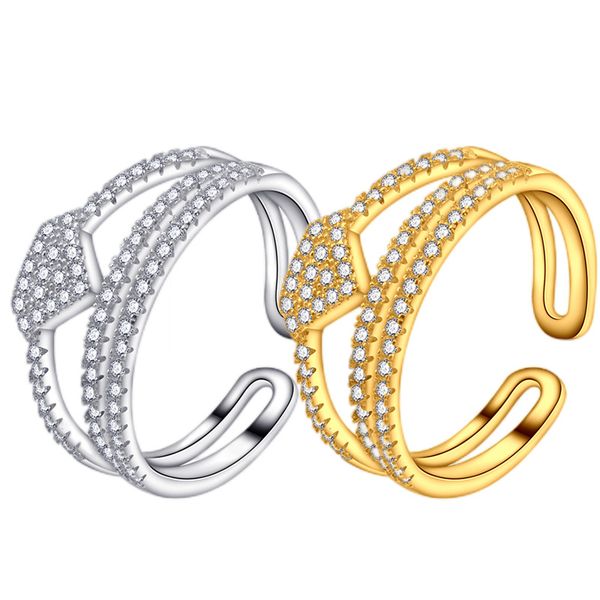 in europe and america s925 sterling silver micro-set high-end design double-layer open ring female
in europe and america s925 sterling silver micro-set high-end design double-layer open ring female