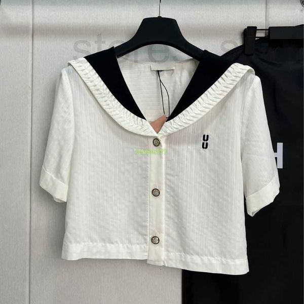 women's t-shirt designer women tee t shirts with letter embroidery girls sailor collar crop brand jersey runway cotton polo pullover s, White
women's t-shirt designer women tee t shirts with letter embroidery girls sailor collar crop brand jersey runway cotton polo pullover s, White