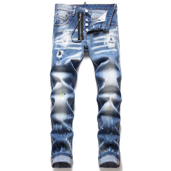 european and american mens jeans designer jeans ripped hip hop high street fashion womens oversize ripped patch hole denim straight fashion, Blue
european and american mens jeans designer jeans ripped hip hop high street fashion womens oversize ripped patch hole denim straight fashion, Blue