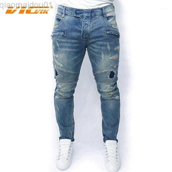 men's jeans men's jeans vicvik brand ripped men male biker pants denim mens skinny designer clothes men1 l230725, Blue
men's jeans men's jeans vicvik brand ripped men male biker pants denim mens skinny designer clothes men1 l230725, Blue