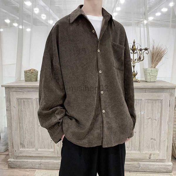 men's casual shirts 2021 men's fashion trend solid color shirts loose corduroy fabric shirts casual long sleeve high-quality camis, White;black
men's casual shirts 2021 men's fashion trend solid color shirts loose corduroy fabric shirts casual long sleeve high-quality camis, White;black