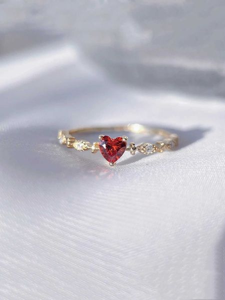 women's accessories cute red heart ring inlaid cubic zirconia simple sweet style gift for women and teen girls, Silver
women's accessories cute red heart ring inlaid cubic zirconia simple sweet style gift for women and teen girls, Silver