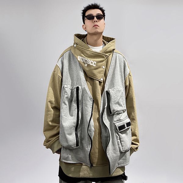 women's hoodies sweatshirts arens hip hop cargo vest fake two piece oversized harajuku hoodie fashion function techwear man's stre, Black
women's hoodies sweatshirts arens hip hop cargo vest fake two piece oversized harajuku hoodie fashion function techwear man's stre, Black
