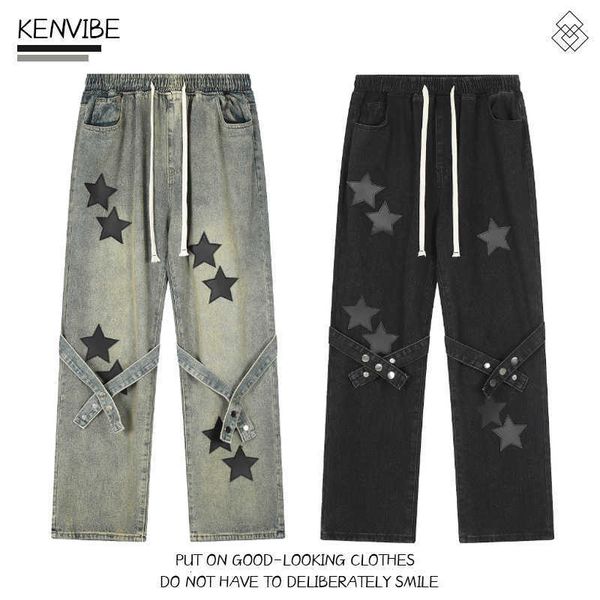 kenvibe china-chic american star patch leather embroidery jeans straight cropped pants 2023 new generation, Blue
kenvibe china-chic american star patch leather embroidery jeans straight cropped pants 2023 new generation, Blue
