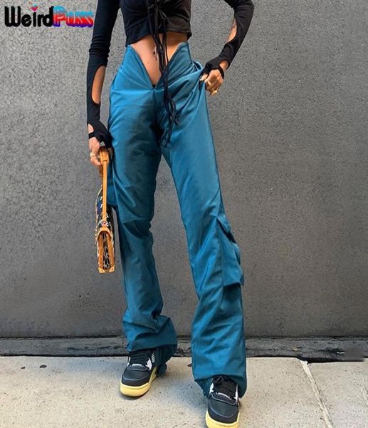 weird puss 2021 spring y2k women v cargo pants loose solid boot cut casual pockets streetwear trousers sporty baggy sportswear wom2640351, Black;white
weird puss 2021 spring y2k women v cargo pants loose solid boot cut casual pockets streetwear trousers sporty baggy sportswear wom2640351, Black;white
