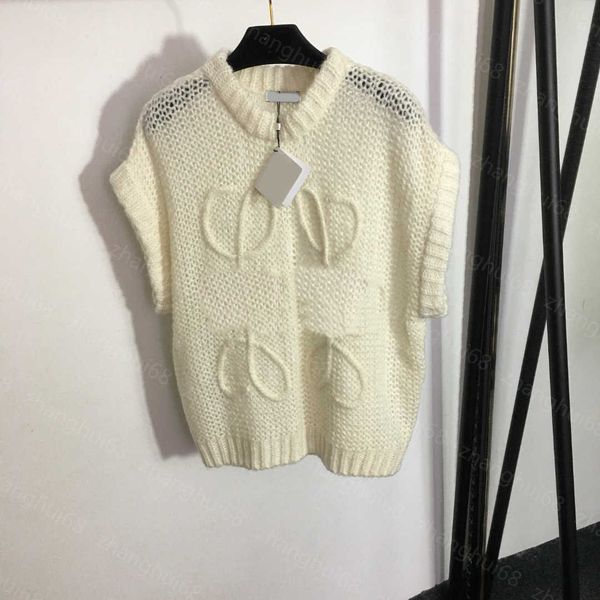 23ss womens designer clothing womens knits chest logo woven jacquard knit vest sweater womens clothes, White
23ss womens designer clothing womens knits chest logo woven jacquard knit vest sweater womens clothes, White