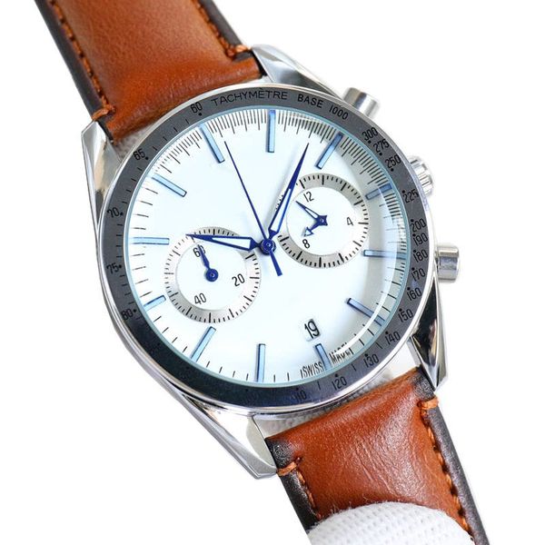 sport luxury mens watches chronograph designer man wristwatches brand leather strap classic watch for men's christmas birthday father&#, Slivery;brown
sport luxury mens watches chronograph designer man wristwatches brand leather strap classic watch for men's christmas birthday father&#, Slivery;brown