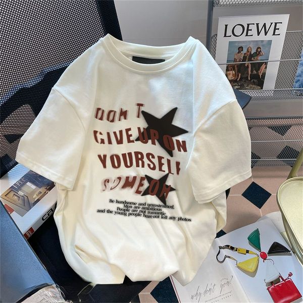 mens tshirts cotton letter graphic tshirt american retro trend short sleeve men and women loose personality couple harajuku 230724, White;black
mens tshirts cotton letter graphic tshirt american retro trend short sleeve men and women loose personality couple harajuku 230724, White;black