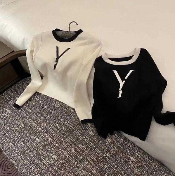 women's sweaters fashion designer sweater woman knit crow neck black white 2color letter long sleeve silm style clothes pullover oversi, White;black
women's sweaters fashion designer sweater woman knit crow neck black white 2color letter long sleeve silm style clothes pullover oversi, White;black