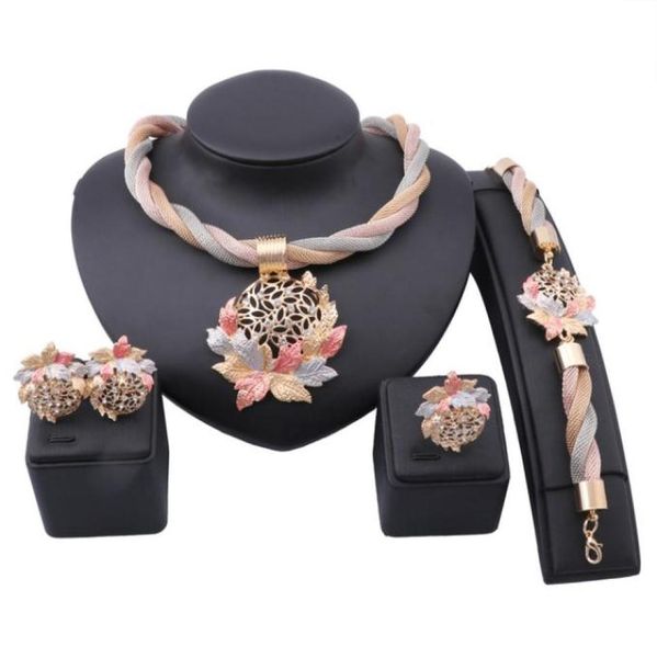 african dubai gold color leaves crystal necklace earrings ring bracelet jewelry sets for women bridal party set2418020, Black
african dubai gold color leaves crystal necklace earrings ring bracelet jewelry sets for women bridal party set2418020, Black