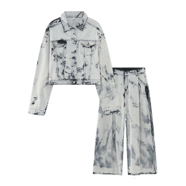 men s tracksuits spring and autumn vintage tie dyed denim set polo collar single breasted jacket man casual fashion loose pants ropa 230724, Gray
men s tracksuits spring and autumn vintage tie dyed denim set polo collar single breasted jacket man casual fashion loose pants ropa 230724, Gray