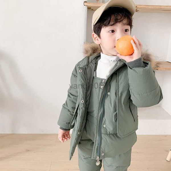 down coat 2023 new baby down suit set white duck down winter coat boys' strap pants two piece set women hkd230725, Blue;gray
down coat 2023 new baby down suit set white duck down winter coat boys' strap pants two piece set women hkd230725, Blue;gray