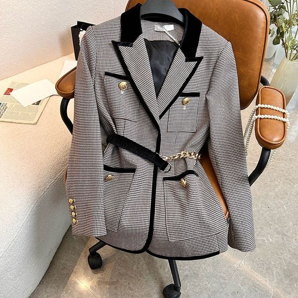 women designer suit blazer jacket coat clothes spring thousand-bird lattice series top, White;black
women designer suit blazer jacket coat clothes spring thousand-bird lattice series top, White;black