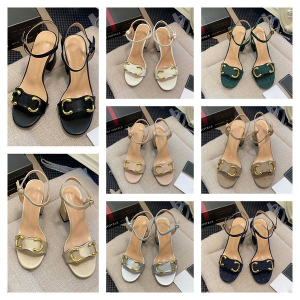 fashion summer sandals designer leather women's high heels metal buckle large office red shoes with box, Black
fashion summer sandals designer leather women's high heels metal buckle large office red shoes with box, Black