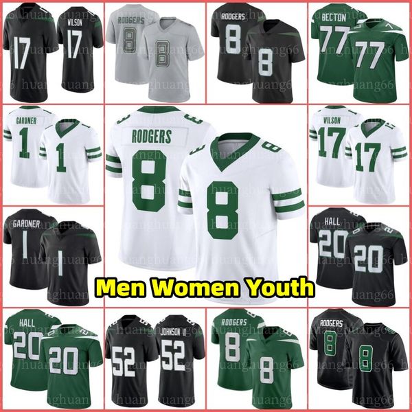 8 aaron rodgers ahmad sauce gardner football jerseys garrett zach wilson breece hall cj mosley quinnen williams new yorks namath jetes allen, Black;red
8 aaron rodgers ahmad sauce gardner football jerseys garrett zach wilson breece hall cj mosley quinnen williams new yorks namath jetes allen, Black;red