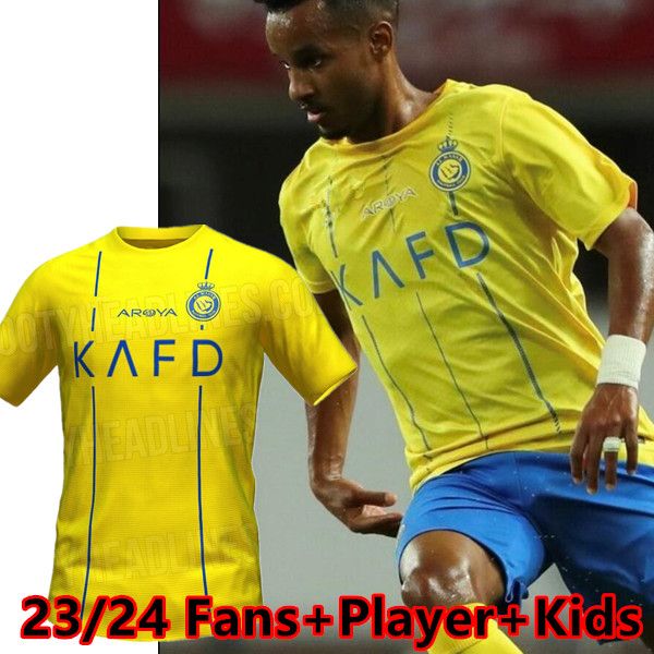 2023 2024 al nassr fc soccer jerseys home yellow away 23 24 cr7 gonzalo martinez talisca men kids kit football shiirt al-nassr fans player v, Black;yellow
2023 2024 al nassr fc soccer jerseys home yellow away 23 24 cr7 gonzalo martinez talisca men kids kit football shiirt al-nassr fans player v, Black;yellow