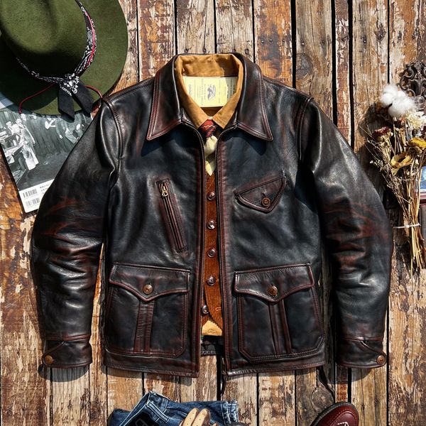 men's jackets classic still tailor brando handmade old tea core horse leather sboy jacket talon zip retro motorcycle 230724, Black;brown
men's jackets classic still tailor brando handmade old tea core horse leather sboy jacket talon zip retro motorcycle 230724, Black;brown