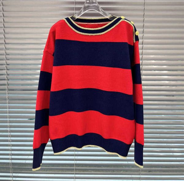 fashion designer sweater warm cozy jumper round neck pullover knit shirtwear red and black stripes metal shoulder buckle womens personalized, White;black
fashion designer sweater warm cozy jumper round neck pullover knit shirtwear red and black stripes metal shoulder buckle womens personalized, White;black