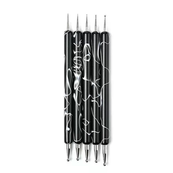 5 pieces nail dotting pen, nail art dotting tools, double ended fingernails design pens, spot swirl dot tool for diy manicure, Silver
5 pieces nail dotting pen, nail art dotting tools, double ended fingernails design pens, spot swirl dot tool for diy manicure, Silver