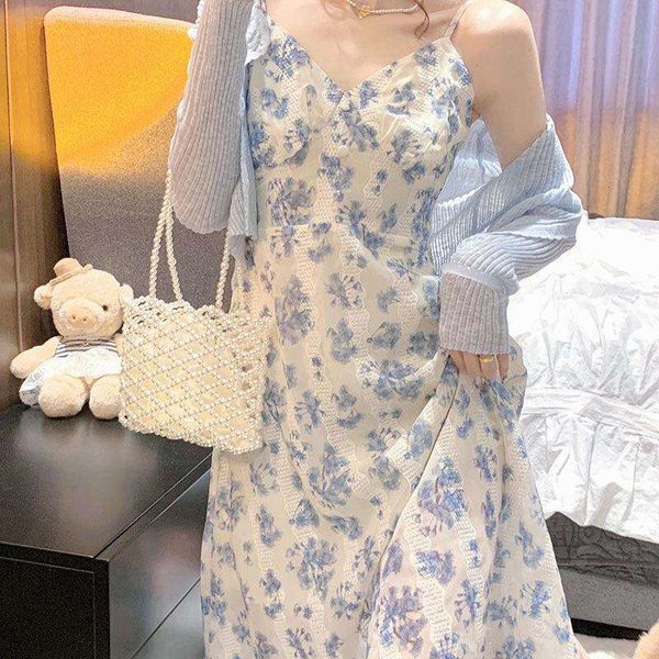 early autumn french lady sweet and gentle halter floral dress two piece set summer, Black;gray
early autumn french lady sweet and gentle halter floral dress two piece set summer, Black;gray