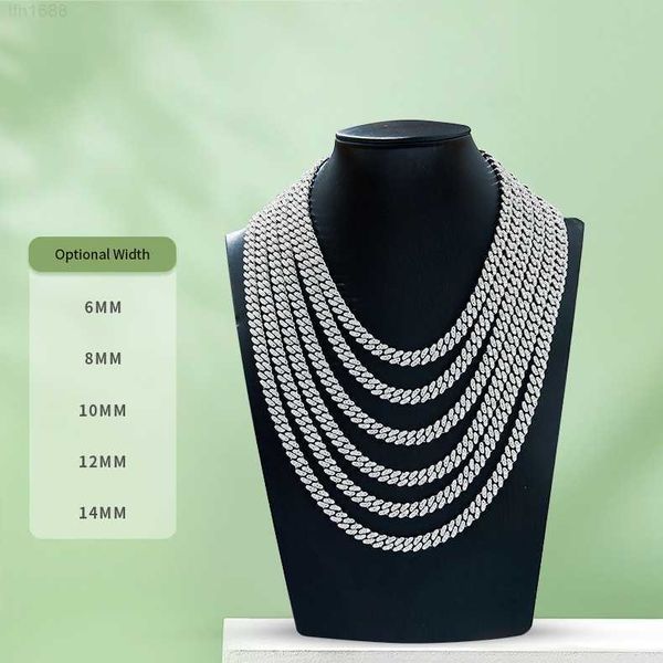 fine jewelry necklace hip hop row diamond cuban moissanite cuban link chains, Silver
fine jewelry necklace hip hop row diamond cuban moissanite cuban link chains, Silver