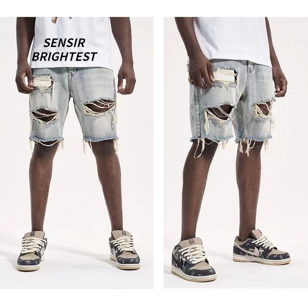 men's jeans retro summer ripped shorts large size european and american street distressed denim 230724, Blue
men's jeans retro summer ripped shorts large size european and american street distressed denim 230724, Blue