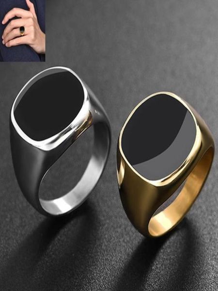 fashion men ring black signet ring stainless steel silver gold plated finger rings punk party jewelry7812324
fashion men ring black signet ring stainless steel silver gold plated finger rings punk party jewelry7812324
