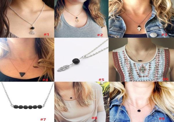 9 styles black lava stone bead aromatherapy essential oil perfume diffuser pendant necklace jewelry women gift goldsilver chain k6112880, Silver
9 styles black lava stone bead aromatherapy essential oil perfume diffuser pendant necklace jewelry women gift goldsilver chain k6112880, Silver
