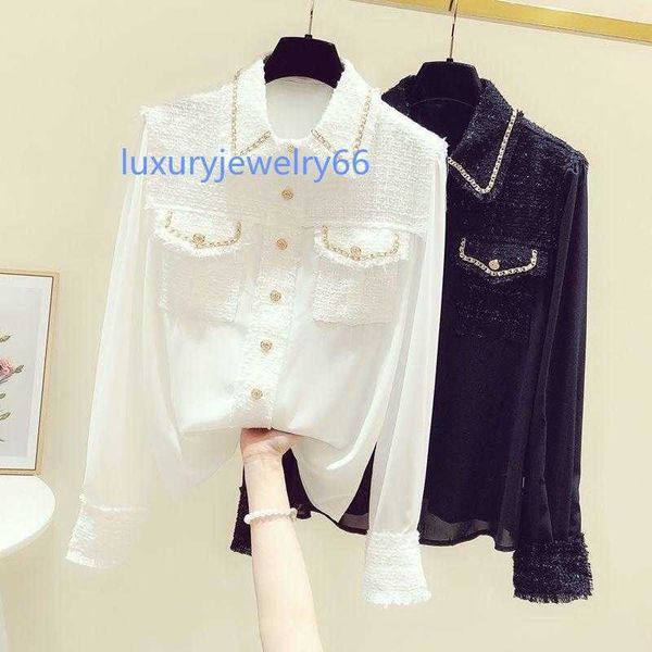 women's blouses shirts women's blouses shirts 2021 runway designer autumn shirt fashion women tweed patchwork chiffon gold single, White
women's blouses shirts women's blouses shirts 2021 runway designer autumn shirt fashion women tweed patchwork chiffon gold single, White