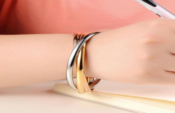 316l stainless steel fashion 3 layer women bangle ladies bracelets girls three color pulseras jewelry7070021, Black
316l stainless steel fashion 3 layer women bangle ladies bracelets girls three color pulseras jewelry7070021, Black