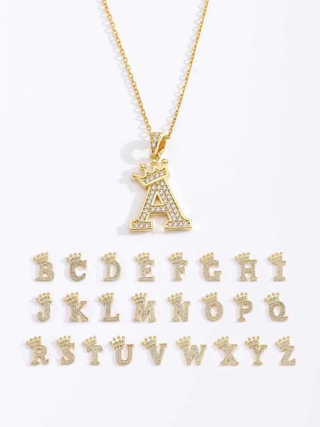 women's accessories 1pc fashion sense 26 english letters crown pendant necklaces for women charm clavicle elegant girl jewelry birthday, Silver
women's accessories 1pc fashion sense 26 english letters crown pendant necklaces for women charm clavicle elegant girl jewelry birthday, Silver