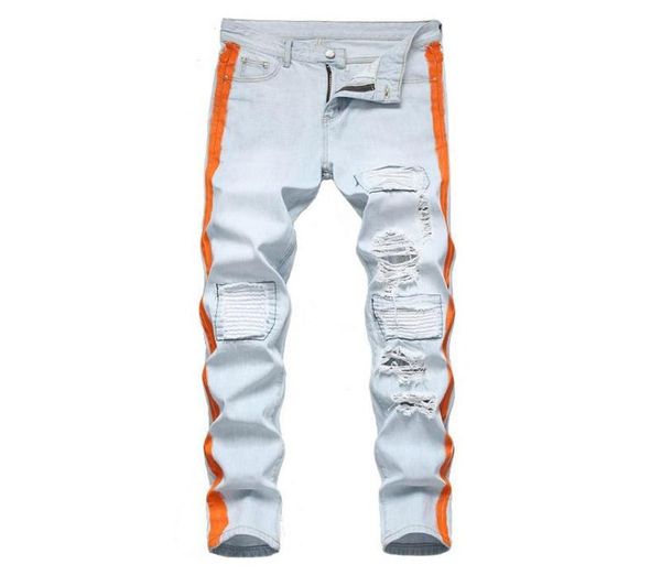 mcikkny mens ripped holes jeans pants washed patchwork denim trousers male side painted8727684, Blue
mcikkny mens ripped holes jeans pants washed patchwork denim trousers male side painted8727684, Blue