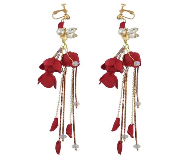 fashion tassels alloy red cloth flower crystal faux pearl statement drop dangle earrings clip women039s engagement gift5599636, Silver
fashion tassels alloy red cloth flower crystal faux pearl statement drop dangle earrings clip women039s engagement gift5599636, Silver