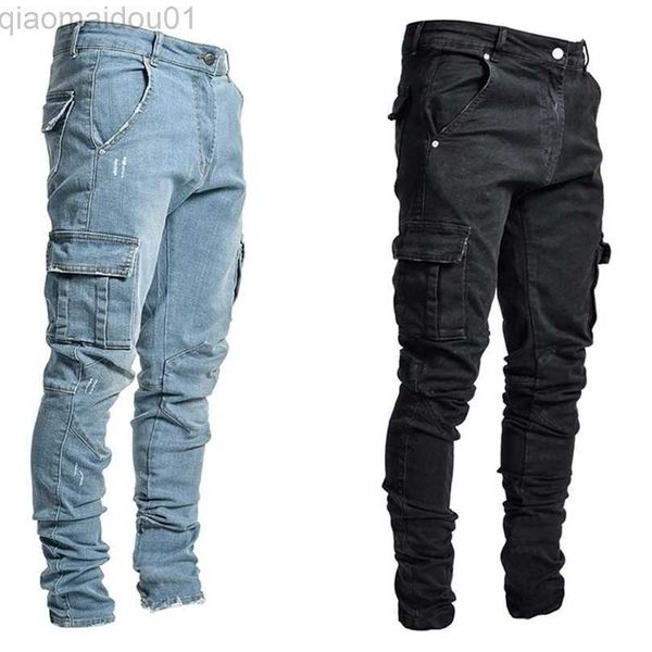 men's jeans jeans men pants casual cotton denim trousers multi pocket cargo jeans men fashion denim pencil pants side pockets cargo 220, Blue
men's jeans jeans men pants casual cotton denim trousers multi pocket cargo jeans men fashion denim pencil pants side pockets cargo 220, Blue
