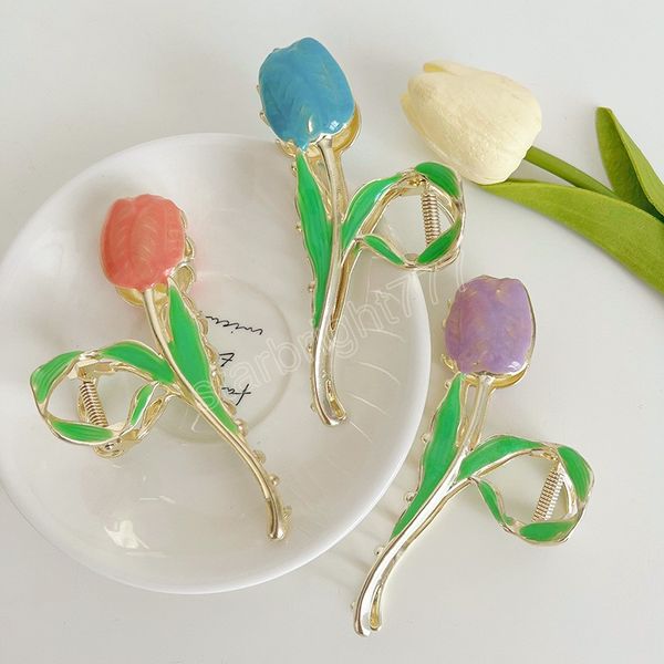 women's grip tulip hair claw back head barrettes girl clip high sense korean style headdress hairpin hair accessories, Slivery;white
women's grip tulip hair claw back head barrettes girl clip high sense korean style headdress hairpin hair accessories, Slivery;white