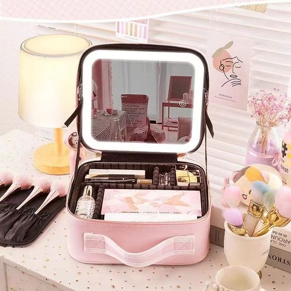 cosmetic bags cases smart led makeup bag with mirror large capacity waterproof pu leather travel eyebrow tattoo case for women 230725
cosmetic bags cases smart led makeup bag with mirror large capacity waterproof pu leather travel eyebrow tattoo case for women 230725