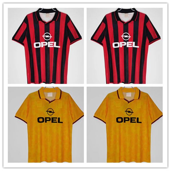 the classic milan jersey from 1995 to 1996 was designed by kaka maldini pirlo gullit shevchenko as a set of football jerseys, Black;yellow
the classic milan jersey from 1995 to 1996 was designed by kaka maldini pirlo gullit shevchenko as a set of football jerseys, Black;yellow