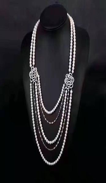 handmade 5strands white freshwater cultured pearl micro inlay zircon rose accessories sweater necklace long 4552 cm9385575, Silver
handmade 5strands white freshwater cultured pearl micro inlay zircon rose accessories sweater necklace long 4552 cm9385575, Silver