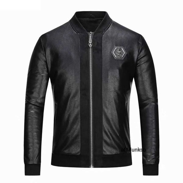 men european style black brand mens badge denim jacket brand luxury plein outerwear coats black pu leather slim philipps jacket for men 2110
men european style black brand mens badge denim jacket brand luxury plein outerwear coats black pu leather slim philipps jacket for men 2110