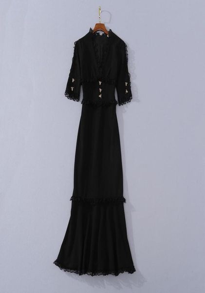 european and american women039s wear 2020 summer new style fivepoint sleeve stand collar lace fashionable black fishtail dress5164908, Black;gray
european and american women039s wear 2020 summer new style fivepoint sleeve stand collar lace fashionable black fishtail dress5164908, Black;gray