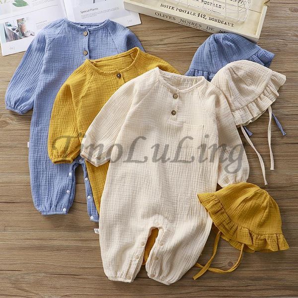 rompers muslin baby jumpsuit hat long sleeve cotton toddler romper for boys girls solid color spring autumn clothes born onesie 230724, Blue
rompers muslin baby jumpsuit hat long sleeve cotton toddler romper for boys girls solid color spring autumn clothes born onesie 230724, Blue