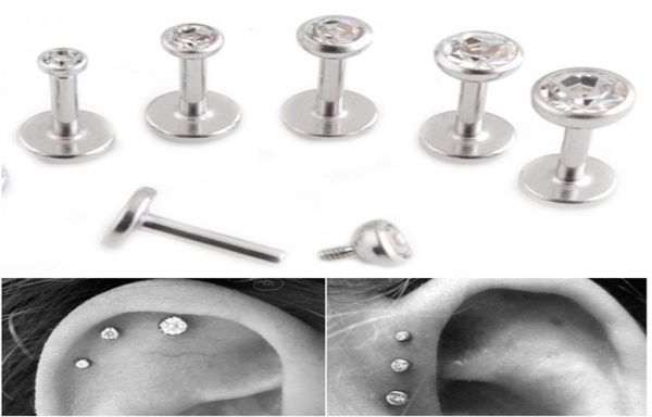 gem lip stud cartilage helix tragus clear crystal ear labret piercing earring bar internally threaded 16g diamond lip ring lot sur5077008, Black
gem lip stud cartilage helix tragus clear crystal ear labret piercing earring bar internally threaded 16g diamond lip ring lot sur5077008, Black