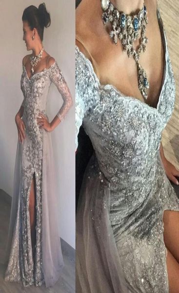 stunning luxurious silver evening gowns heavy beading sequins vneck 34 sleeves mermaid prom dresses side split lace evening7594484, Black
stunning luxurious silver evening gowns heavy beading sequins vneck 34 sleeves mermaid prom dresses side split lace evening7594484, Black