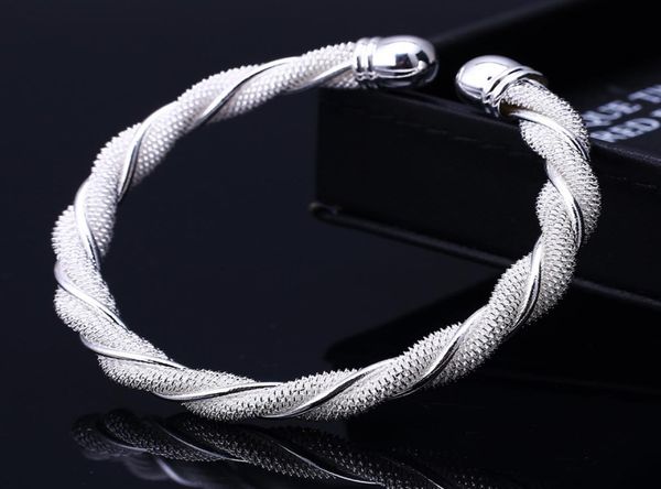 new christmas gift 925 sterling silver plated jewelry beautiful female mesh bangle bracelet5368575, Black
new christmas gift 925 sterling silver plated jewelry beautiful female mesh bangle bracelet5368575, Black