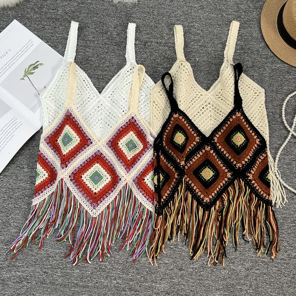 women's tanks summer female summer ethnic style retro embroidery camisole v-neck travel all-match knitted hollow shirt, White
women's tanks summer female summer ethnic style retro embroidery camisole v-neck travel all-match knitted hollow shirt, White