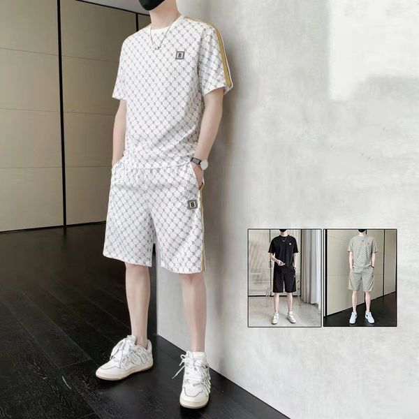 men's tracksuits summer casual ice silk suit trendy handsome tshirt shorts sports twopiece fashion printed 230724, Gray
men's tracksuits summer casual ice silk suit trendy handsome tshirt shorts sports twopiece fashion printed 230724, Gray