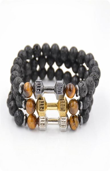 natural stone lava stone jewelry fitness dumbbell bracelet tiger eye hematite energy bracelet for men gift9703574, Black
natural stone lava stone jewelry fitness dumbbell bracelet tiger eye hematite energy bracelet for men gift9703574, Black