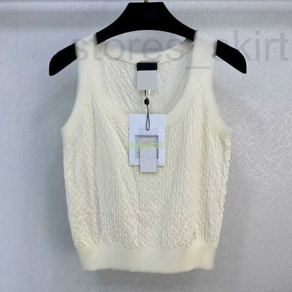women's t-shirt designer 23 summer knits vest tee crop with letter pattern shirts runway high end brand elasticity stretch sleeveless, White 
women's t-shirt designer 23 summer knits vest tee crop with letter pattern shirts runway high end brand elasticity stretch sleeveless, White