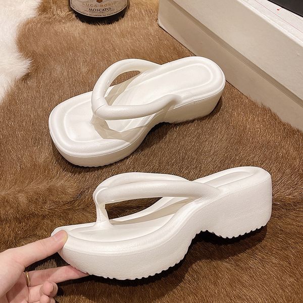 thick soled eva slippers womens summer fashion feeling of cloud soft korean platform heels wear slip proof flip flops sandal white, Black
thick soled eva slippers womens summer fashion feeling of cloud soft korean platform heels wear slip proof flip flops sandal white, Black